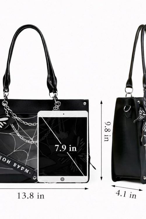 Y2K Ita Handbag with Clear Window for Pin Display