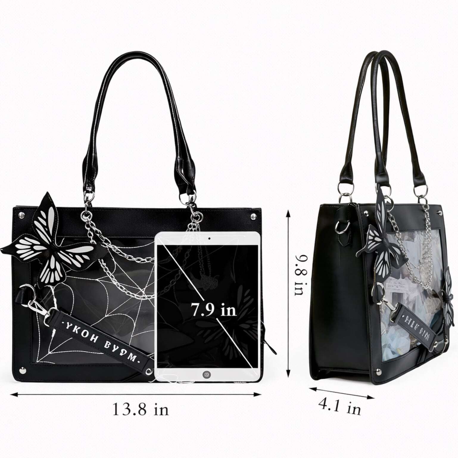 Y2K Ita Handbag with Clear Window for Pin Display Y2K Ita Handbag with Clear Window for Pin Display