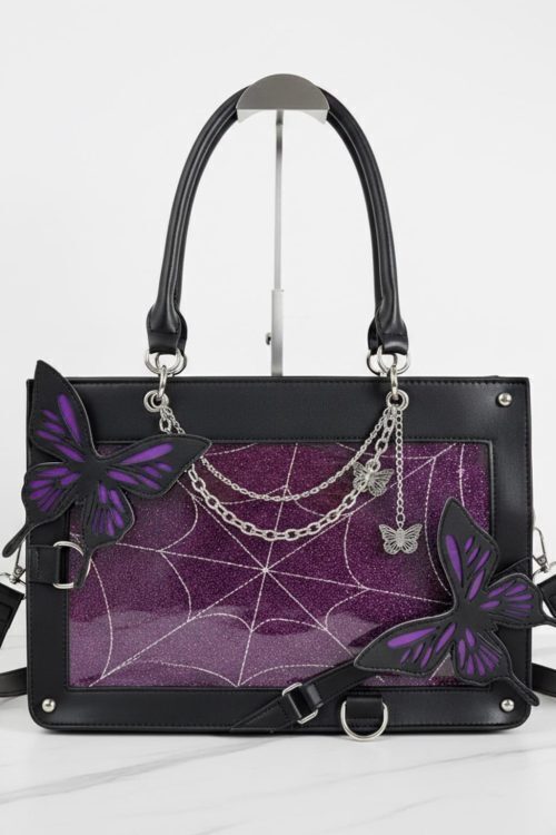 Y2K Ita Handbag with Clear Window for Pin Display