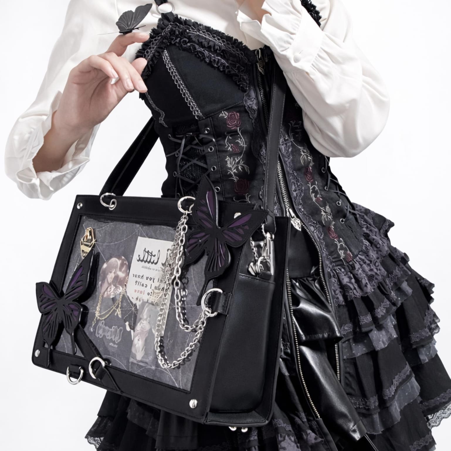 Y2K Ita Handbag with Clear Window for Pin Display Y2K Ita Handbag with Clear Window for Pin Display