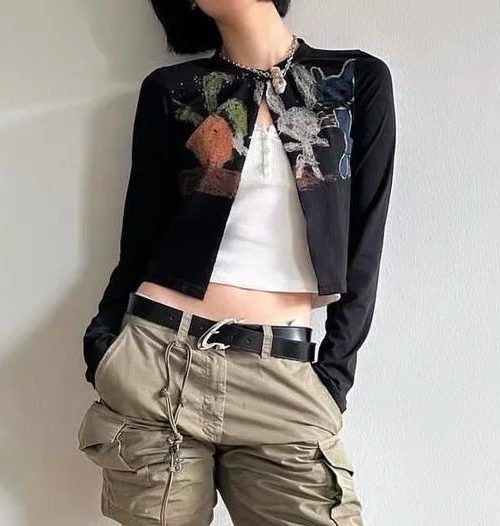 Y2K Rabbit Cropped Cardigan