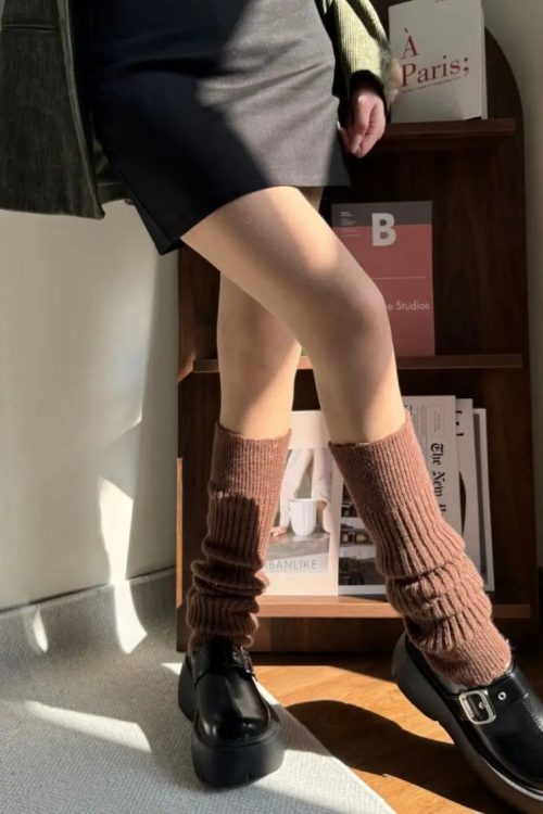 Y2K Ribbed Knit Leg Warmers