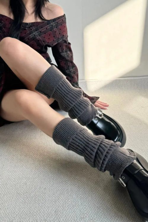 Y2K Ribbed Knit Leg Warmers