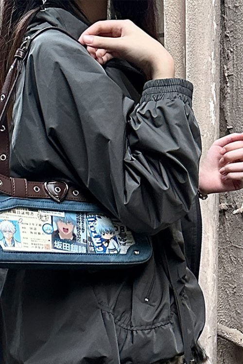 Y2K Vintage Ita Bag with Clear Window for Plushies and Pins