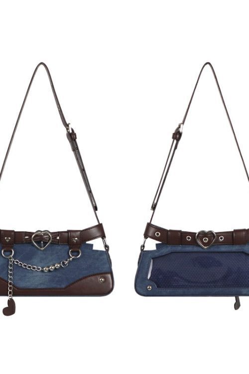 Y2K Vintage Ita Bag with Clear Window for Plushies and Pins