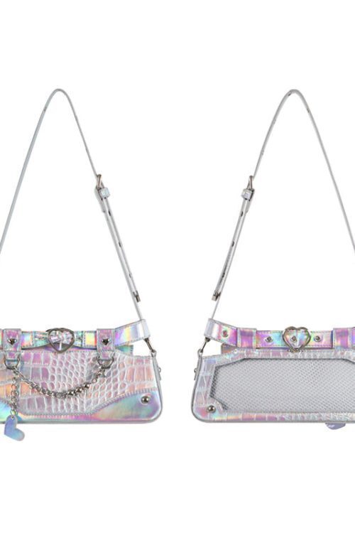 Y2K Vintage Ita Bag with Clear Window for Plushies and Pins