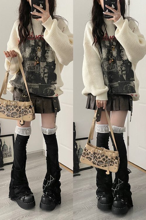 Y2K Vintage Ita Bag with Clear Window for Plushies and Pins