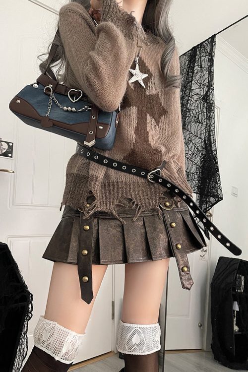 Y2K Vintage Ita Bag with Clear Window for Plushies and Pins