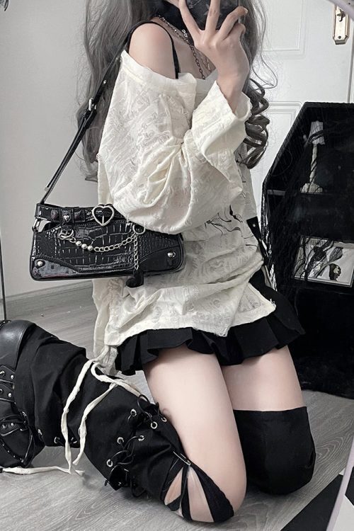 Y2K Vintage Ita Bag with Clear Window for Plushies and Pins