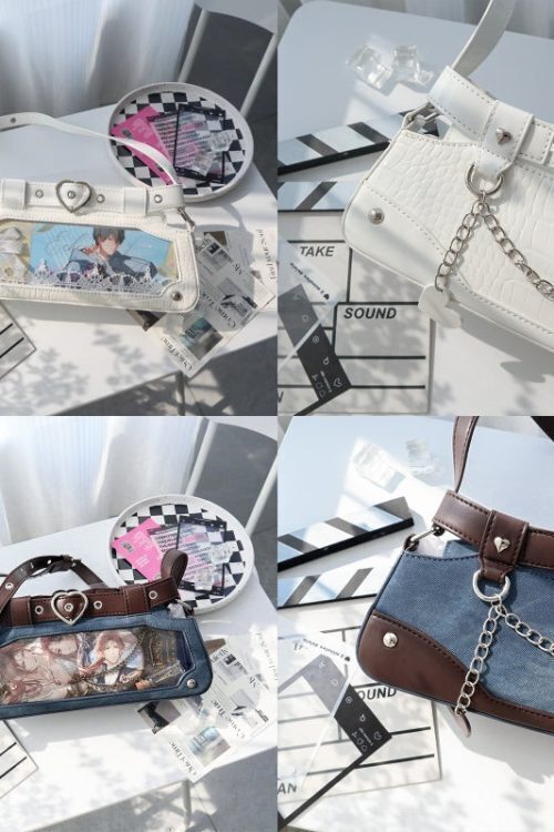 Y2K Vintage Ita Bag with Clear Window for Plushies and Pins