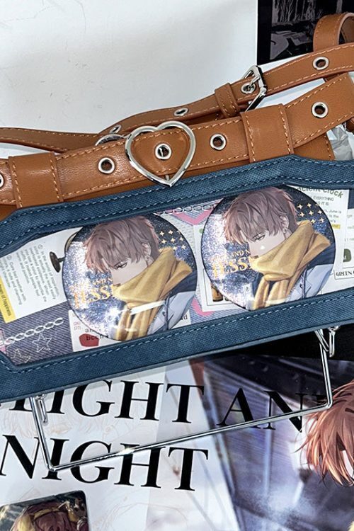 Y2K Vintage Ita Bag with Clear Window for Plushies and Pins