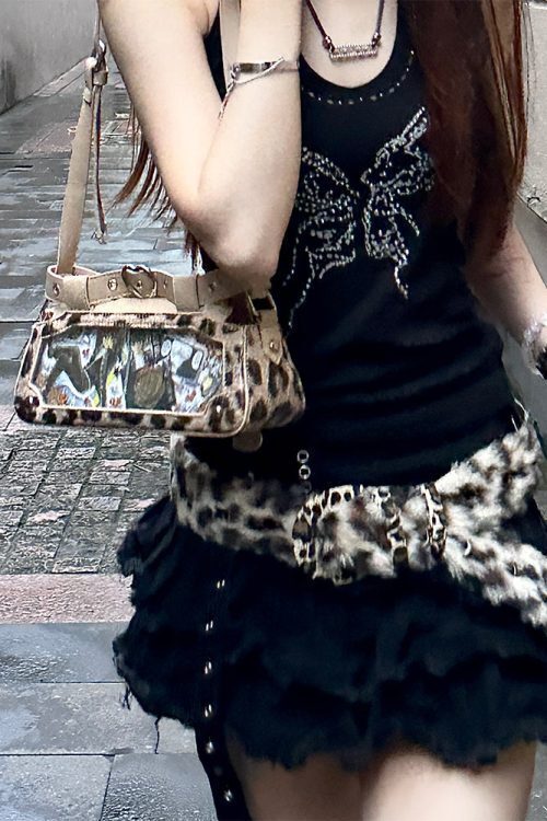 Y2K Vintage Ita Bag with Clear Window for Plushies and Pins