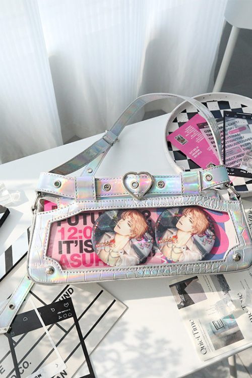 Y2K Vintage Ita Bag with Clear Window for Plushies and Pins