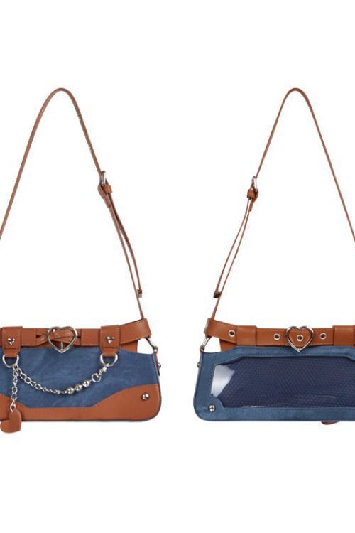 Y2K Vintage Ita Bag with Clear Window for Plushies and Pins