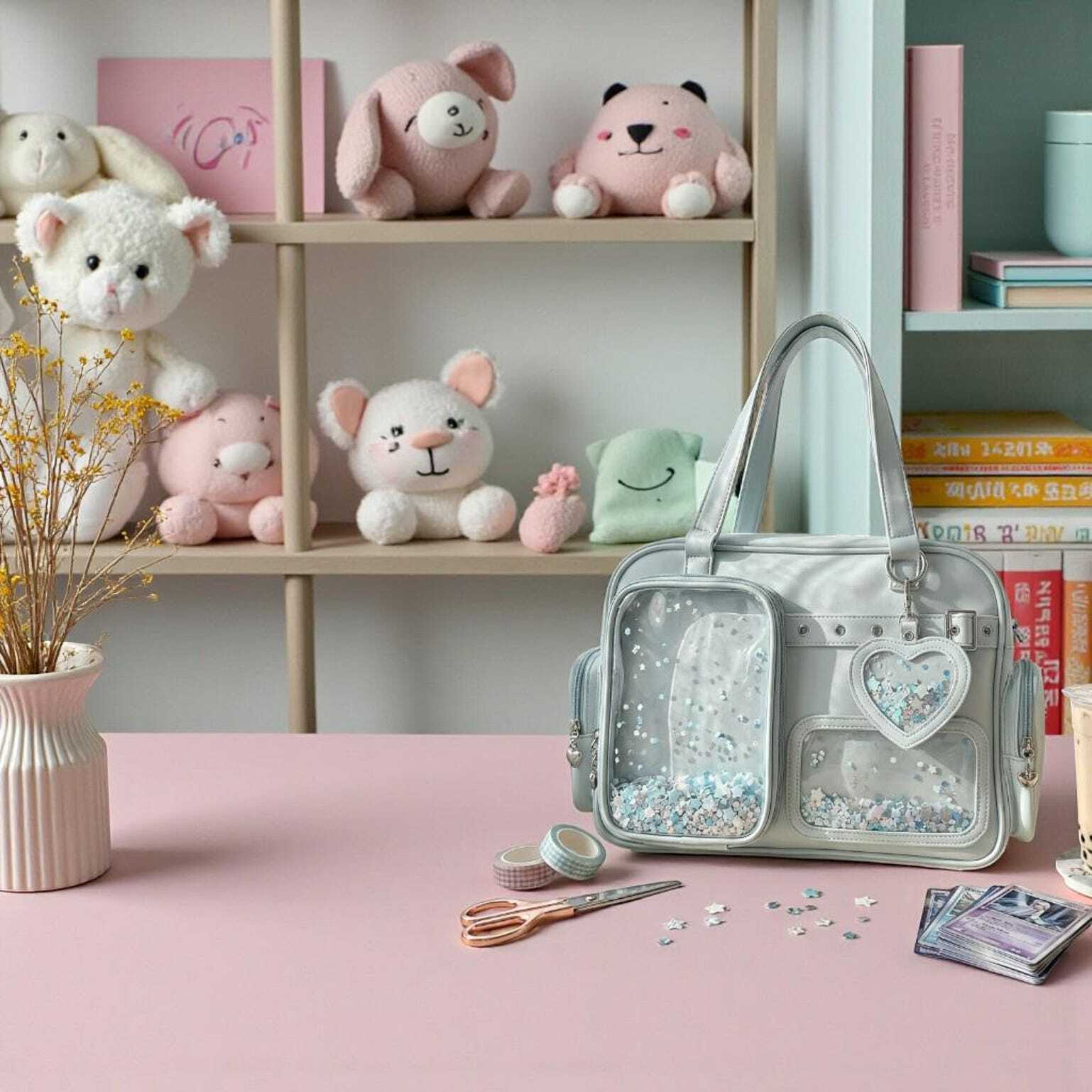 Yellow Kawaii Convertible Ita Bag for Pin Display Yellow Kawaii Convertible Ita Bag for Pin Display