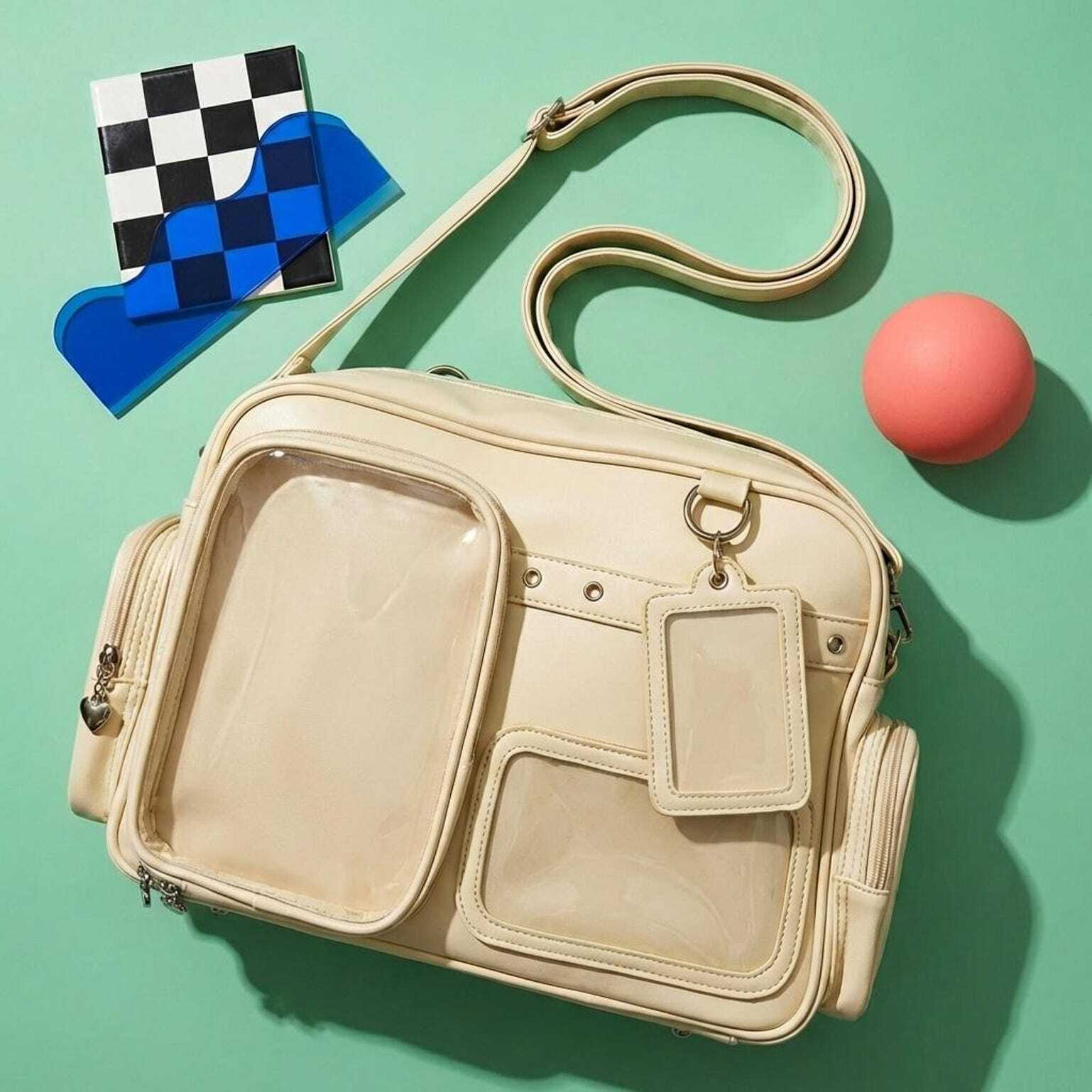 Yellow Kawaii Convertible Ita Bag for Pin Display Yellow Kawaii Convertible Ita Bag for Pin Display