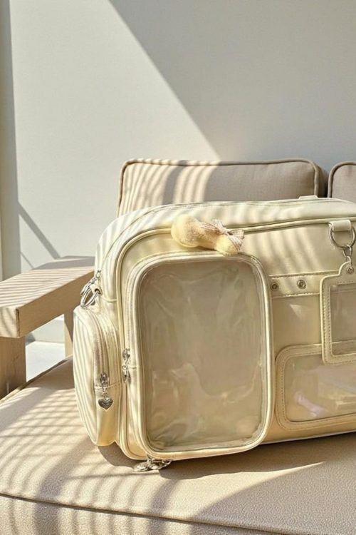 Yellow Kawaii Convertible Ita Bag for Pin Display