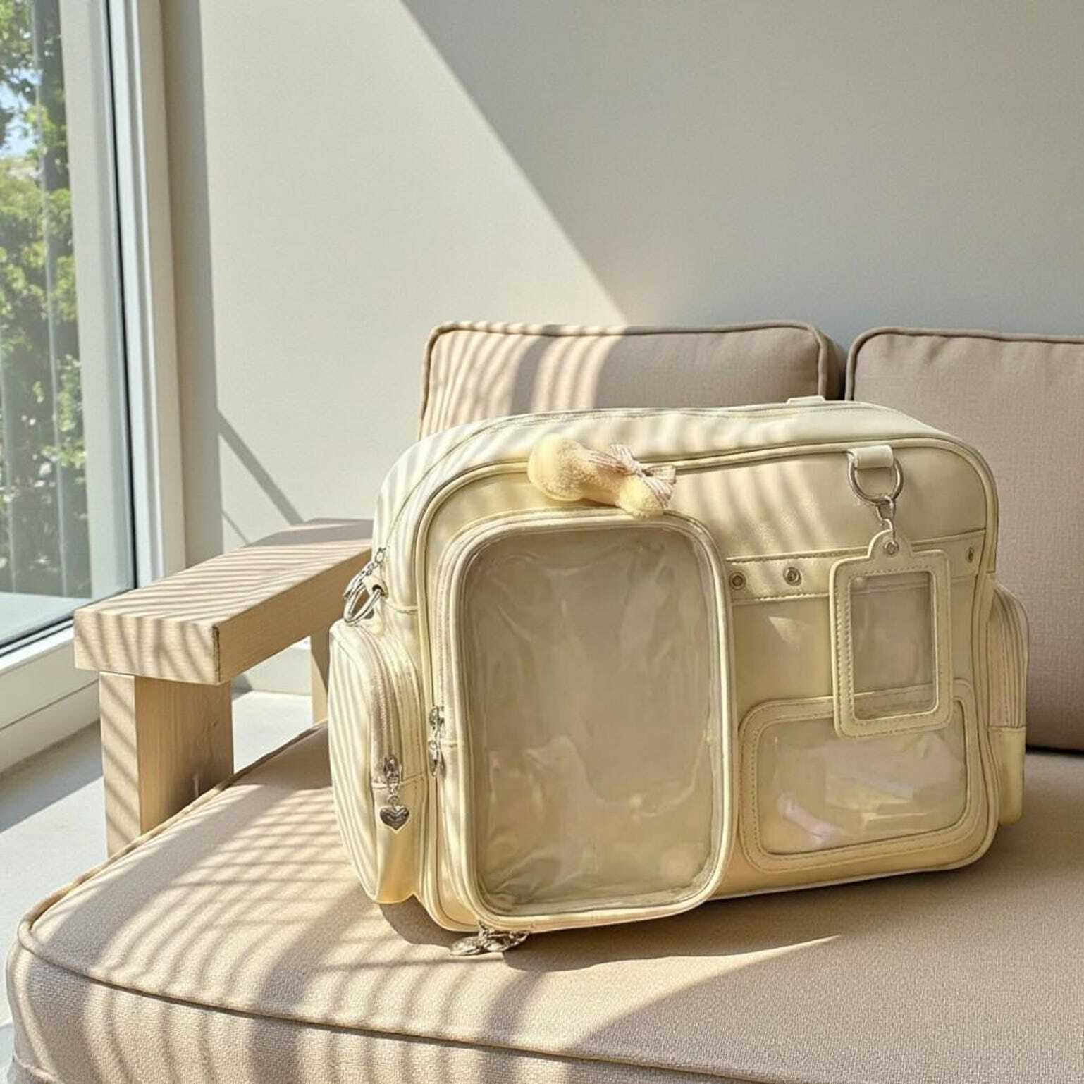 Yellow Kawaii Convertible Ita Bag for Pin Display Yellow Kawaii Convertible Ita Bag for Pin Display