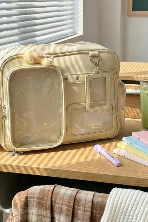 Yellow Kawaii Convertible Ita Bag for Pin Display