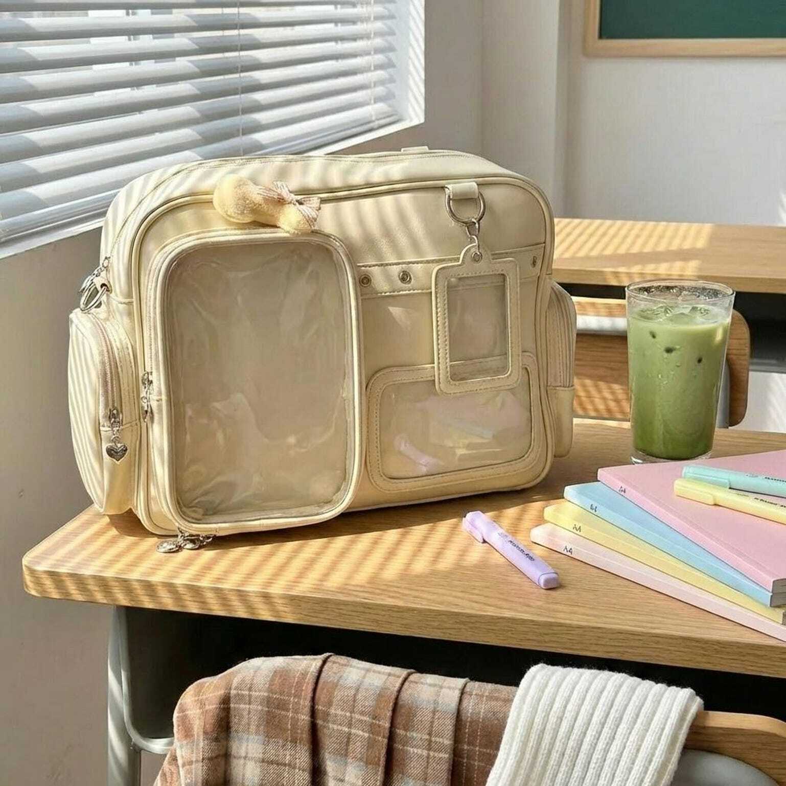 Yellow Kawaii Convertible Ita Bag for Pin Display Yellow Kawaii Convertible Ita Bag for Pin Display