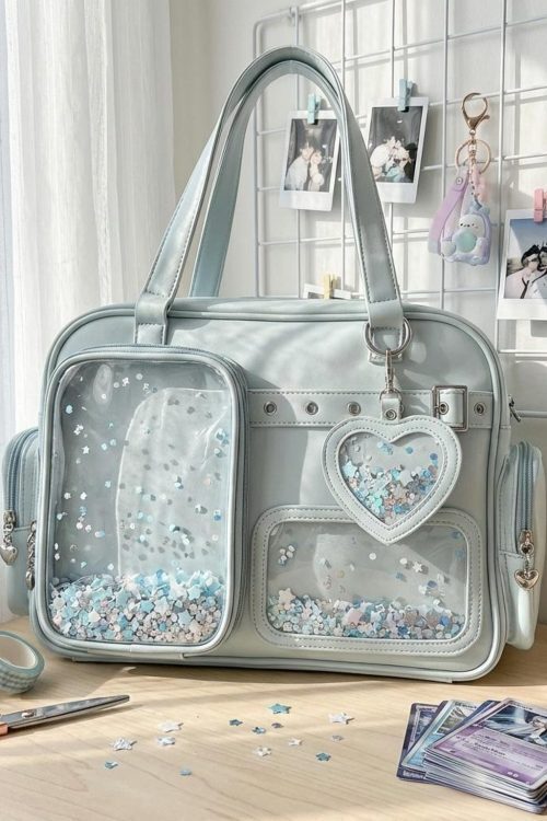 Yellow Kawaii Convertible Ita Bag for Pin Display