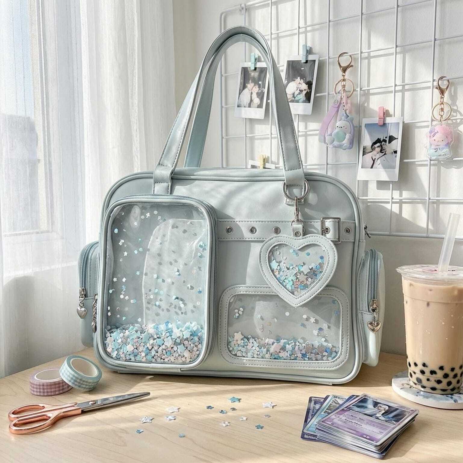 Yellow Kawaii Convertible Ita Bag for Pin Display Yellow Kawaii Convertible Ita Bag for Pin Display