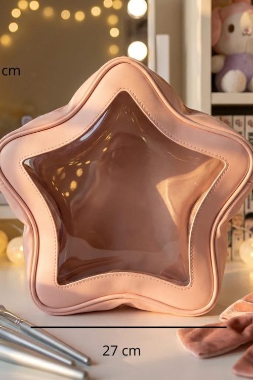 Yellow Kawaii Star Convertible Ita Bag with Clear Window for Pin Display