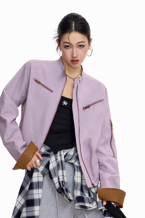 Zip Design Short Jacket