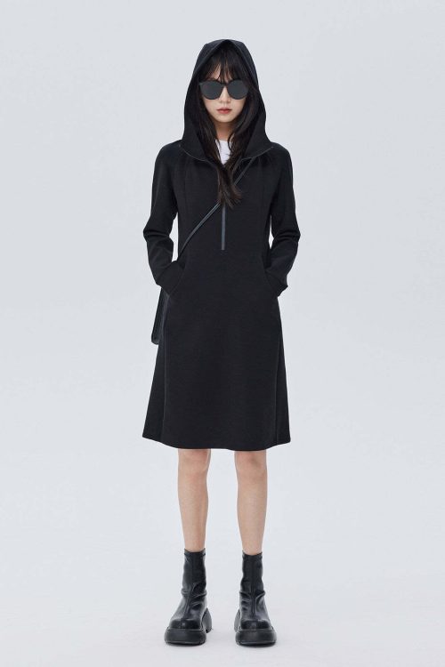 Zip-Up Long Sleeve Dress
