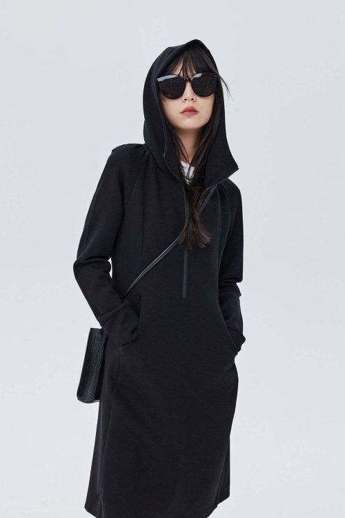 Zip-Up Long Sleeve Dress